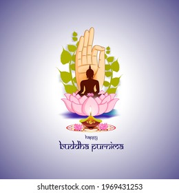 Indian Buddha Purnima festival-vector illustration also knows as Vesak day