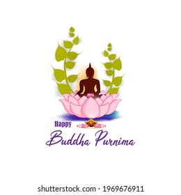 Indian Buddha Purnima festival-vector illustration also knows as Vesak day