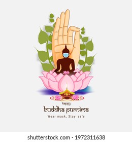 Indian Buddha Purnima festival-vector illustration also knows as Vesak day