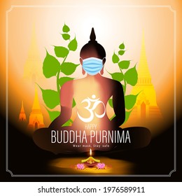 Indian Buddha Purnima festival-vector illustration also knows as Vesak day