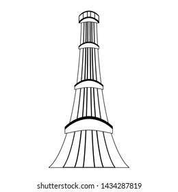 indian building monuments with qutab minar icon cartoon vector illustration graphic design