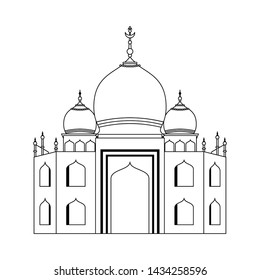 indian building monuments with taj mahal icon cartoon vector illustration graphic design