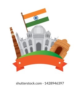 Indian Buildings Monuments Flags Stock Vector (royalty Free) 1428946397 