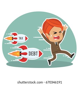indian businessman being chased by tax debt rocket