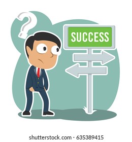 indian businessman confuse with success direction