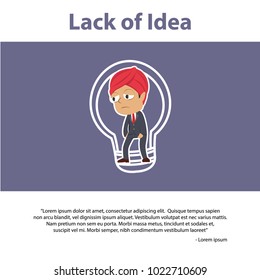 Indian Businessman Lack of Idea Infographic
