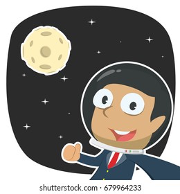 indian businessman selfie in space