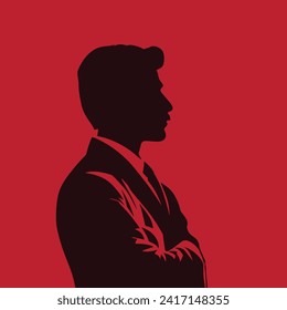 Indian Businessman Silhouette Vector Art Illustration
