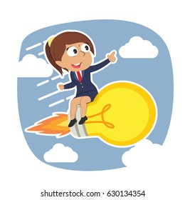 indian businesswoman is riding bulb