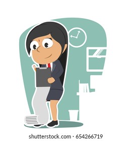 indian businesswoman writing document illustration design