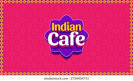 Indian Cafe (Authentic Indian Coffee Shop) Cafe Logo Typography Vector Design for Restaurant Branding