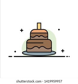 Indian, Cake, Day, Country  Business Flat Line Filled Icon Vector Banner Template