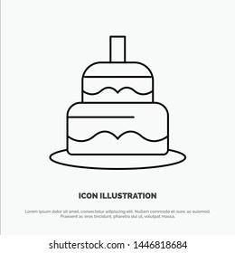 Indian, Cake, Day, Country Line Icon Vector