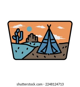 Indisches Camping-Grafik-Vektorgrafik-T-Shirt-Design
