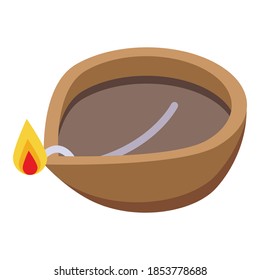 Indian candle icon. Isometric of indian candle vector icon for web design isolated on white background