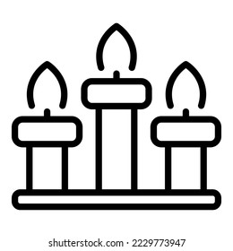 Indian candles icon outline vector. India city. Tourism business