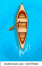 Indian canoe. Vector design for app game user interface