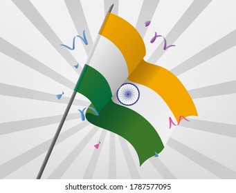 Indian celebratory flags are flying at high altitudes