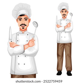 Indian Chef Cartoon Character Vector Illustration (Royalty Free)