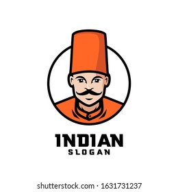 Indian chef character logo design cartoon