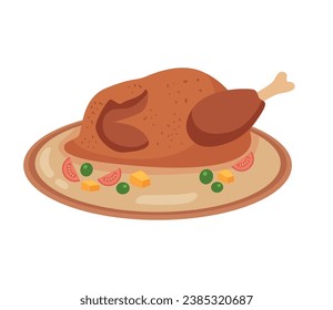 vector de ilustración de pollo indio aislado