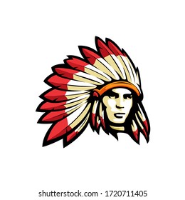 vectorial del logo del jefe indio