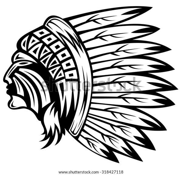 Indian Chief Hand Drawing Style Stock Vector (Royalty Free) 318427118 ...