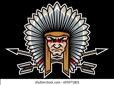 Indian Chief Head Graphic