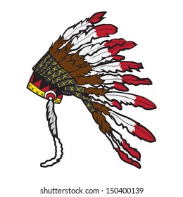  Indian chief headdress vector