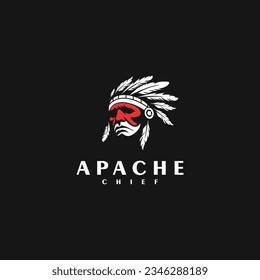 Indian chief. Logo or icon. Vector mascot