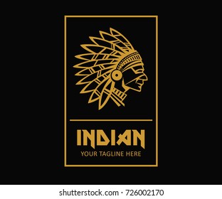 Indian Chief, Logo Template, Indian Head