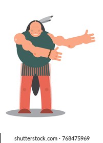 Indian Chief. Vector illustration in flat style.