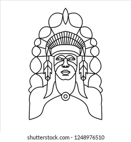 Indian Chief Vector Logo Icon