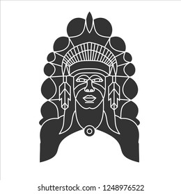 Indian Chief Vector Logo Icon