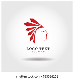 Indian Chief Vector Logo Icon Template