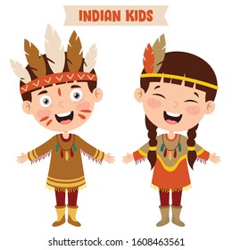 Indian Children Wearing Traditional Clothes