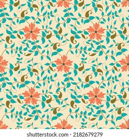 Indian Chintz seamless vector pattern design