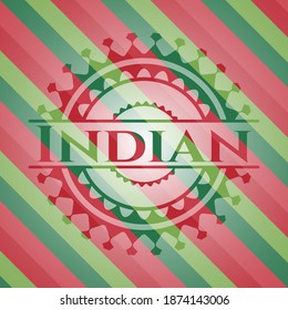 Indian christmas emblem. Vector Illustration. Detailed. 