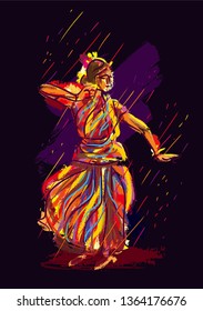 Indian Classical Dance Illustrated Art