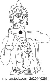 indian classical dance vector line art eps 
document