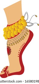 Indian Classical Dancer feet vector