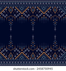 Indian clothes pattern design for vector, Modern Indian textile vector. A Geometric traditional ethnic pattern Ikat seamless pattern border abstract design