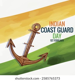 Indian Coast Guard Day 1st February, Indian Coast Guard patrolling surveillance boats, vector illustration, vector Template