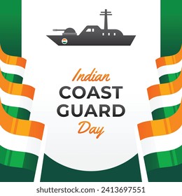 Indian Coast Guard Day Design Illustration
