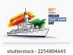 Indian Coast Guard Day Vector illustration