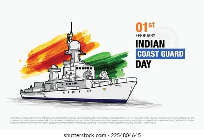 Indian Coast Guard Day Vector illustration