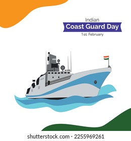 Indian Coast Guard Day. Vector, illustration.