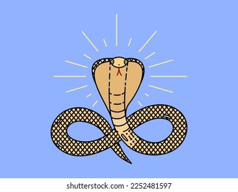 Indian cobra in traditional pose.