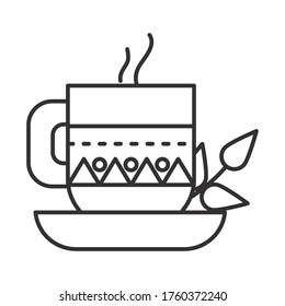 Indian coffee mug line style icon design, India culture travel and asia theme Vector illustration