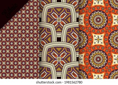 Indian collection ethnic seamless patterns